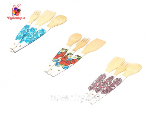 Кухонный набор лопатка, вилка и ложка