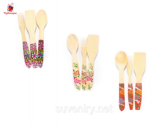 Кухонный набор лопатка, вилка и ложка