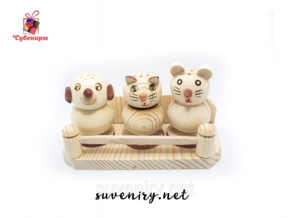 Деревянные кухонные солонки разные виды