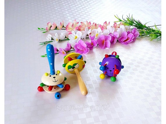 Детские деревянные бубенцы погремушки