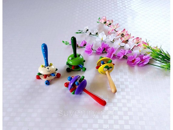 Детские деревянные бубенцы погремушки