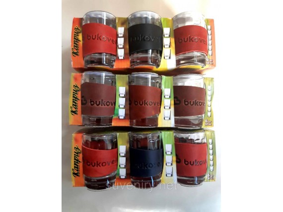 Рюмка в натуральной коже с надписью Bukovel