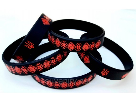 Силиконовые браслеты на руку с гербом Украины