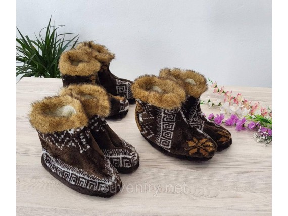 Женские теплые чуни из овчины