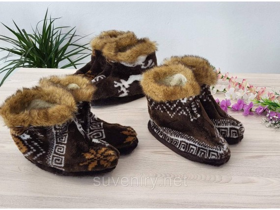 Женские теплые чуни из овчины